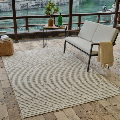 Maise Abstract Modern Cream Rug