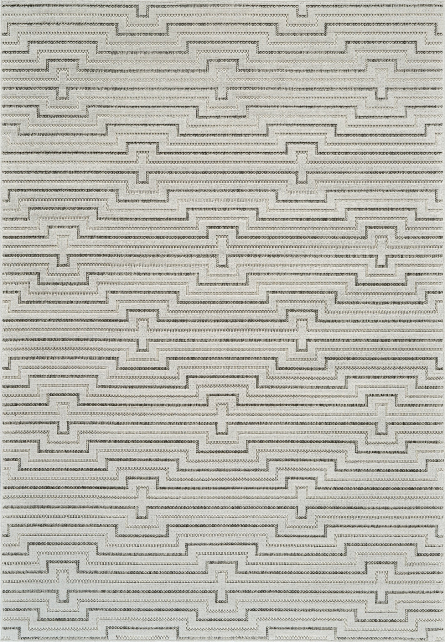 Sajari Geometric Contemporary Cream and Beige Indoor Rug
