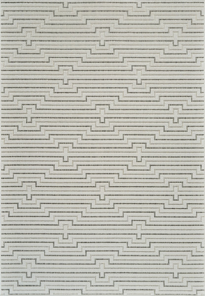 Sajari Geometric Contemporary Cream and Beige Indoor Rug