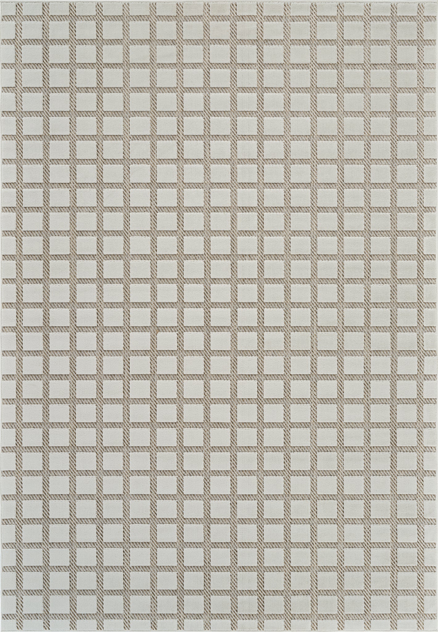 Alfombra moderna beige a cuadros Maise