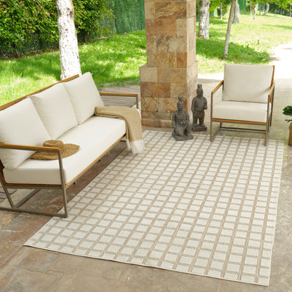 Maise Checkered Modern Beige Rug