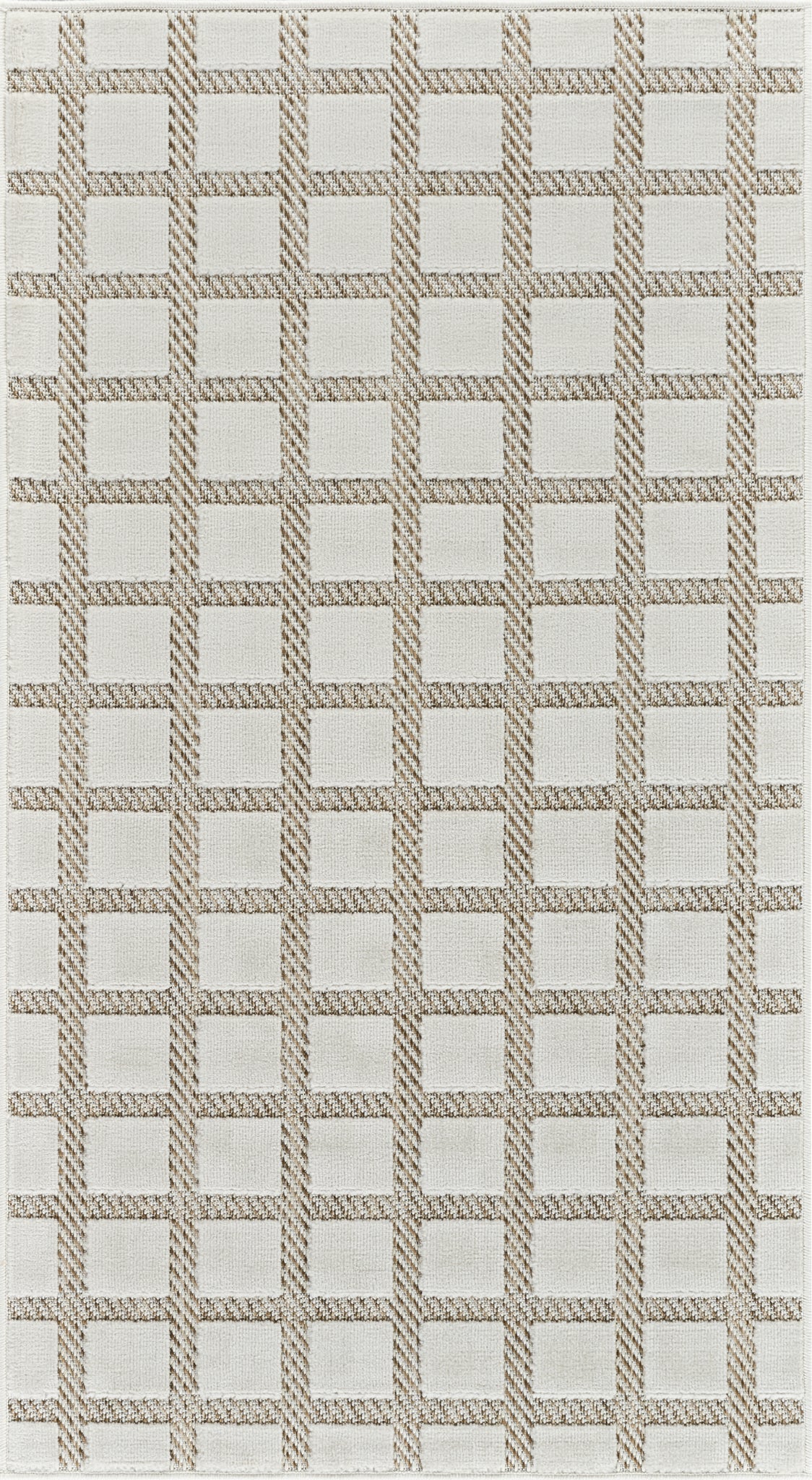 Alfombra moderna beige a cuadros Maise