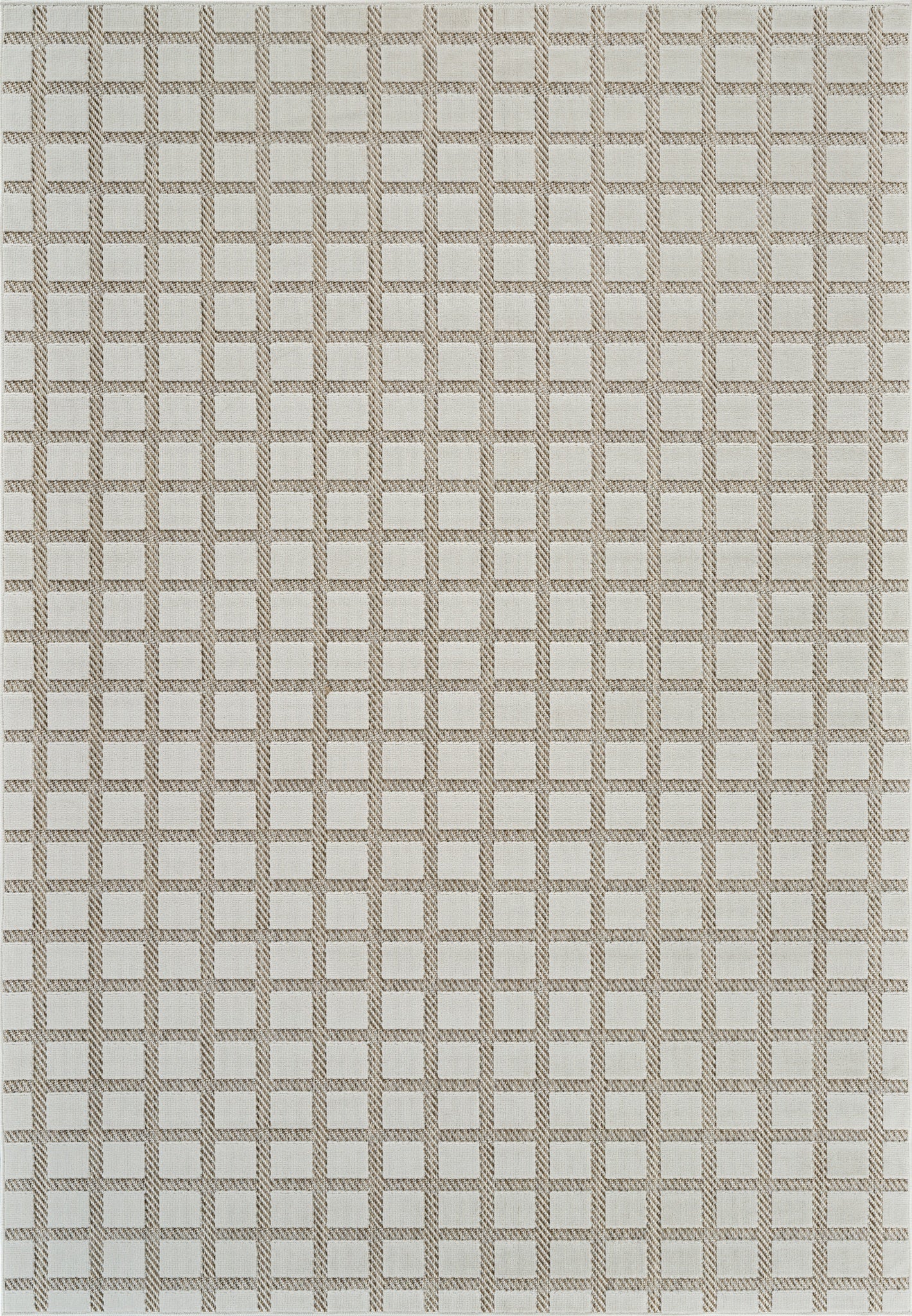 Kasbah Geometric Contemporary Cream and Beige Indoor Rug