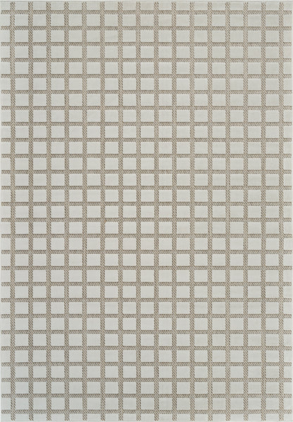 Kasbah Geometric Contemporary Cream and Beige Indoor Rug