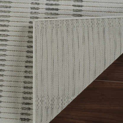 Sabi Striped Contemporary Cream and Beige Indoor Rug