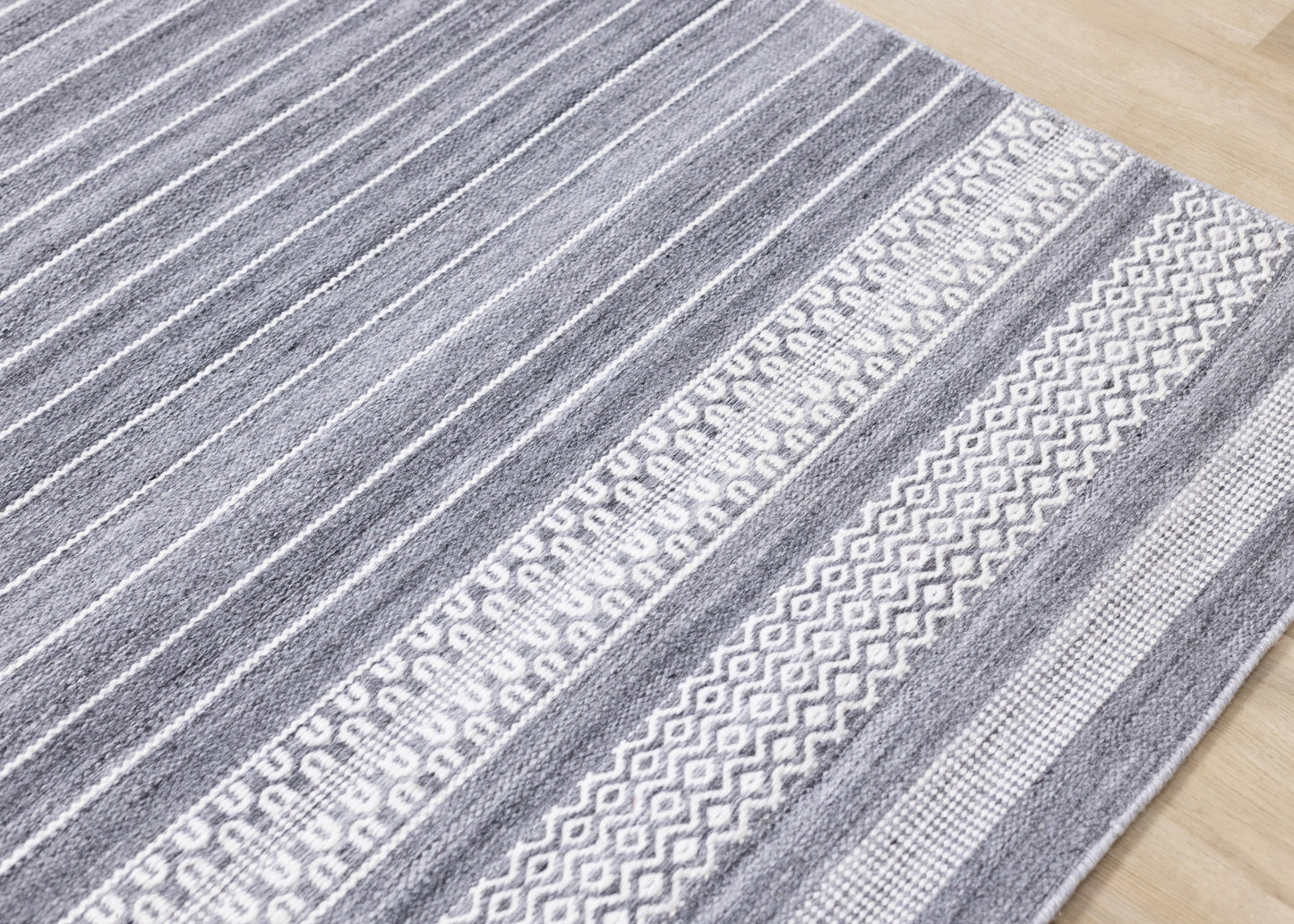 Contemporary Stripes Grey Area Rug