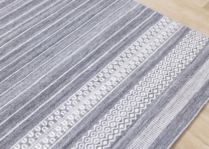 Contemporary Stripes Grey Area Rug