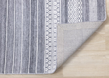 Contemporary Stripes Grey Area Rug