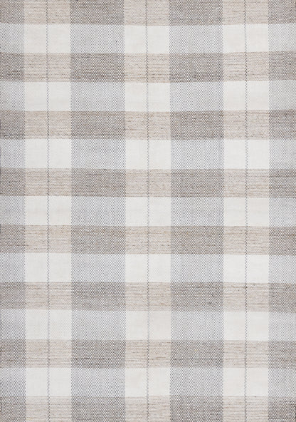 Contemporary Geometric Plaid Cream Area Rug-1