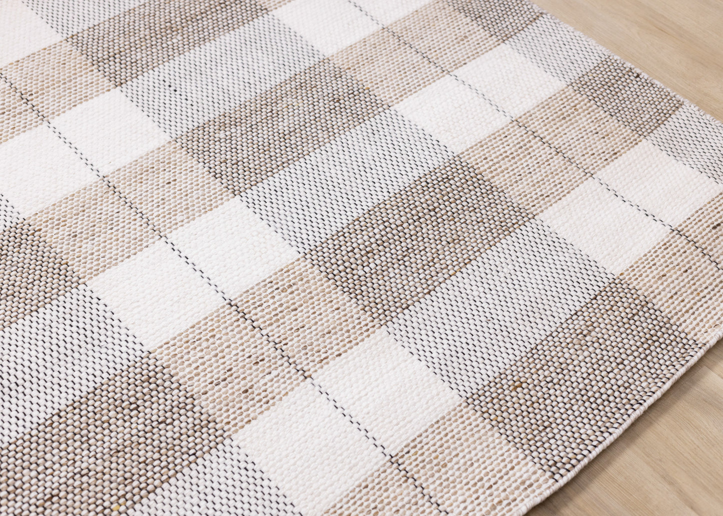 Contemporary Geometric Plaid Cream Area Rug-4