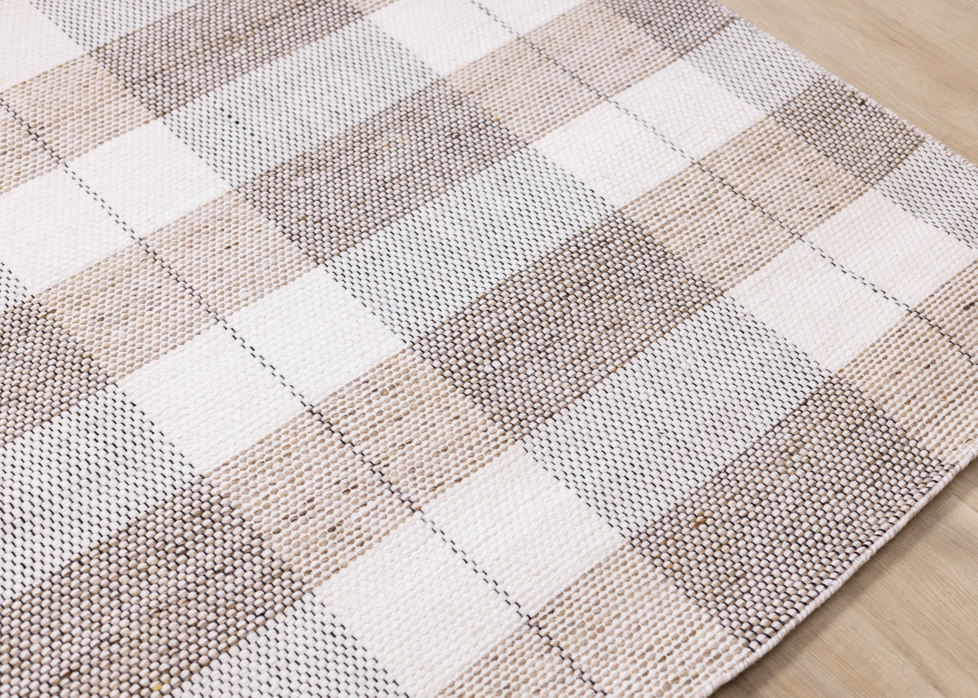 Contemporary Geometric Plaid Cream Area Rug-4