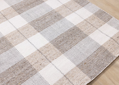 Contemporary Geometric Plaid Cream Area Rug-4