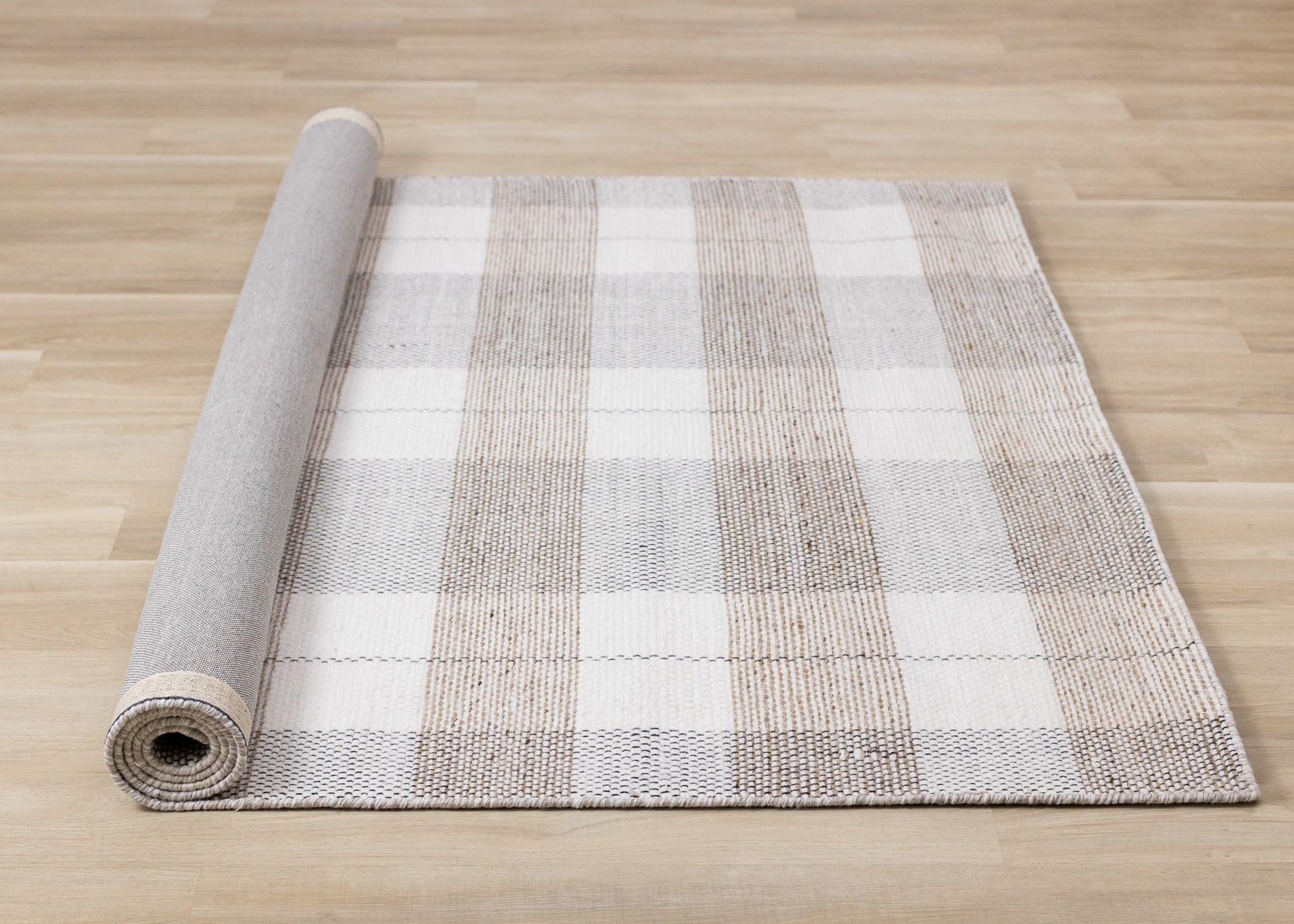 Contemporary Geometric Plaid Cream Area Rug-7