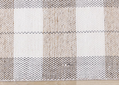 Contemporary Geometric Plaid Cream Area Rug-8