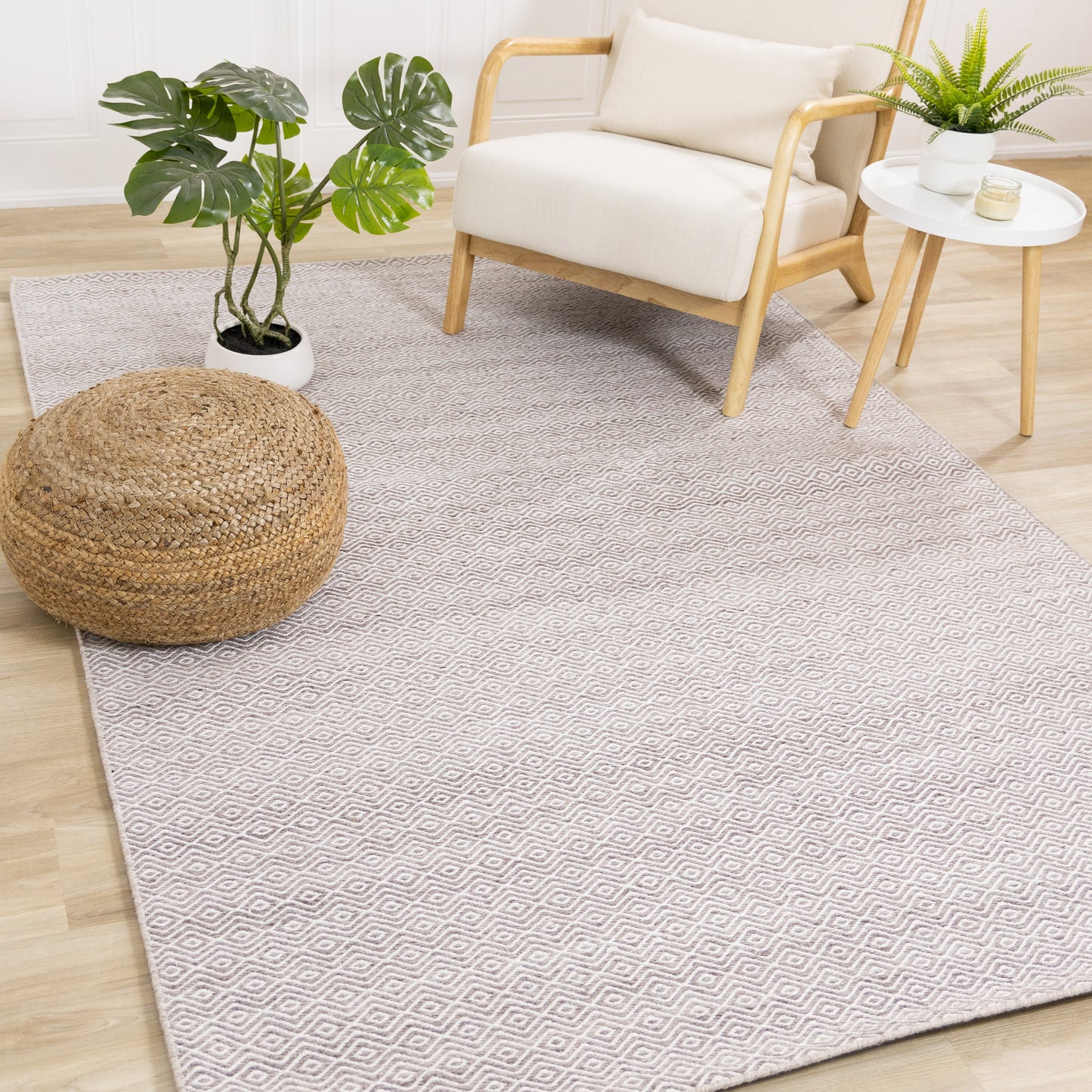 Contemporary Geometric Beige Area Rug