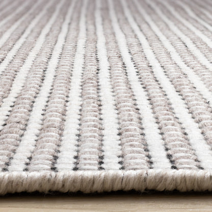 Contemporary Stripes White Area Rug