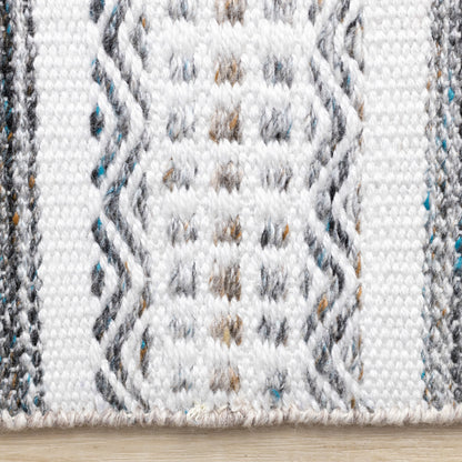 Tribal Southwestern White Area Rug