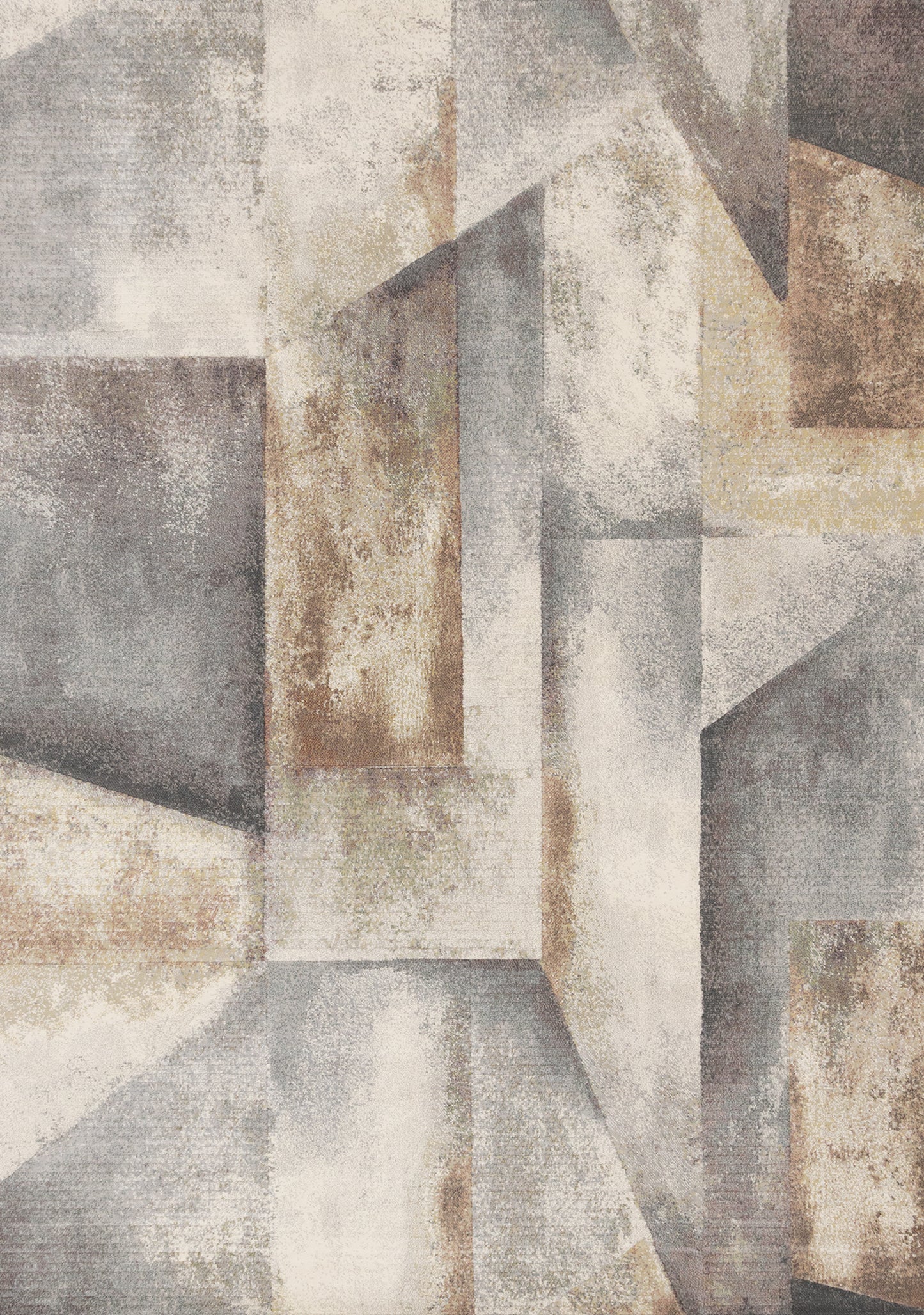 Contemporary Distressed Geometric Grey Area Rug