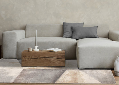 Contemporary Distressed Geometric Grey Area Rug