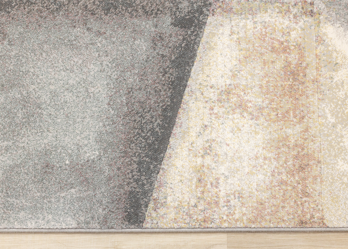 Contemporary Distressed Geometric Grey Area Rug