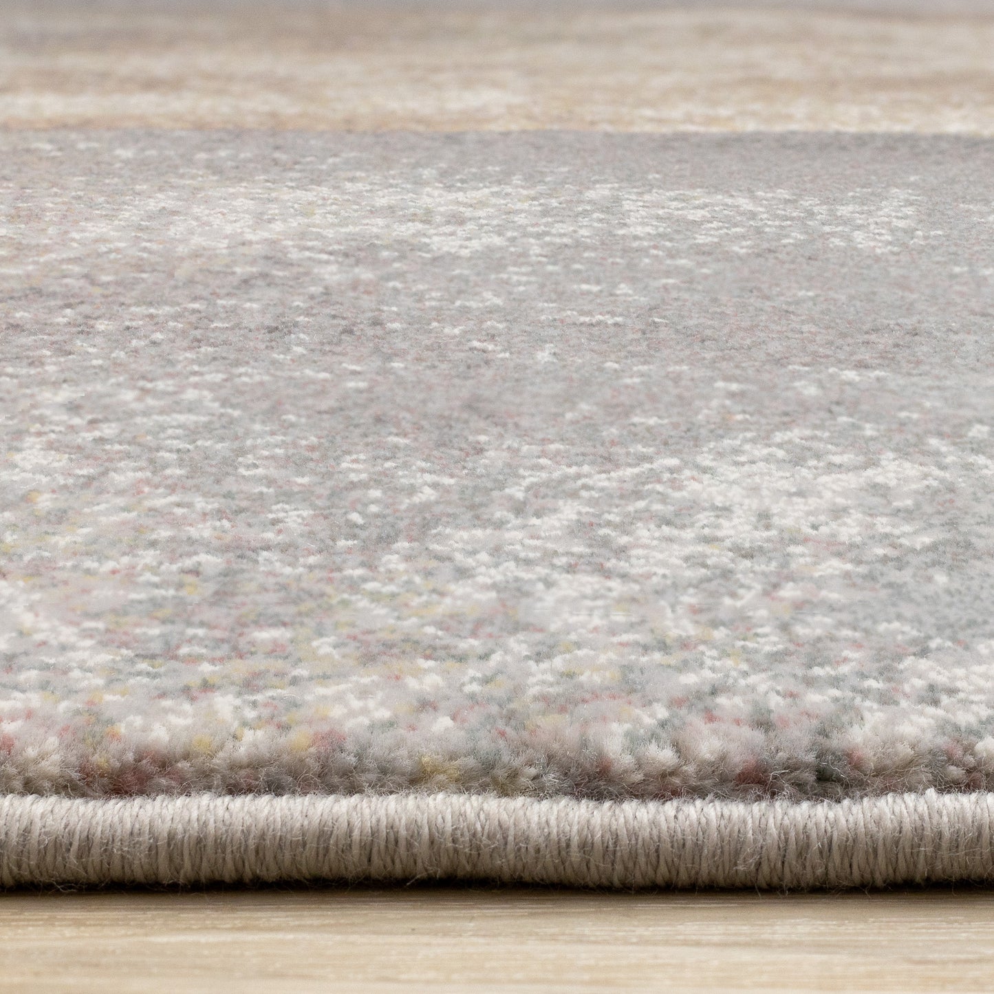 Contemporary Distressed Geometric Grey Area Rug