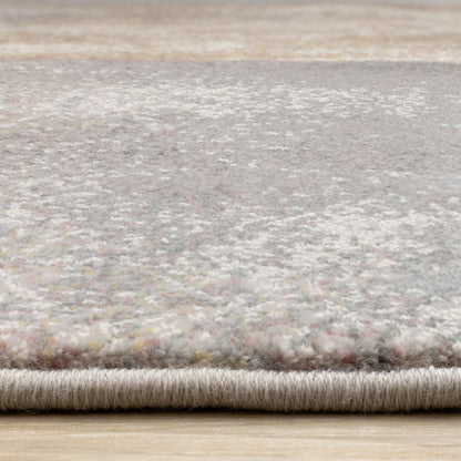 Contemporary Distressed Geometric Grey Area Rug