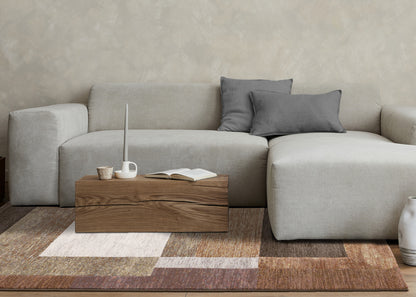 Contemporary Border Distressed Orange Area Rug