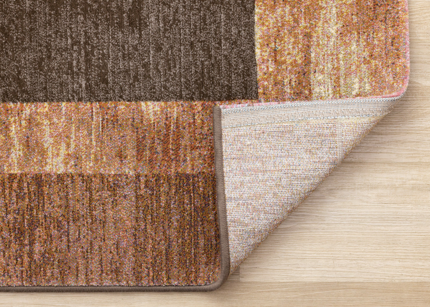 Contemporary Border Distressed Orange Area Rug