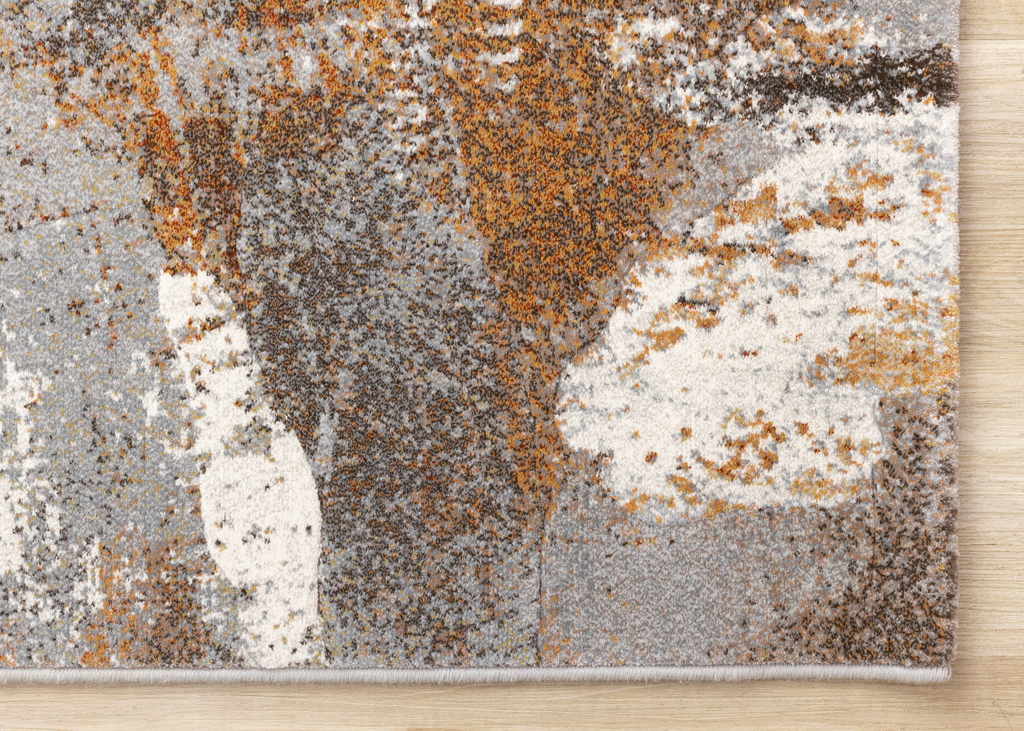 Contemporary Border Distressed Grey Area Rug