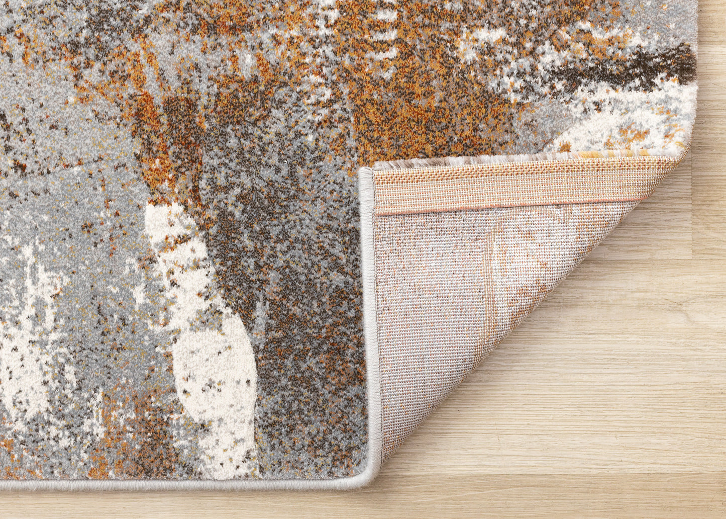 Contemporary Border Distressed Grey Area Rug