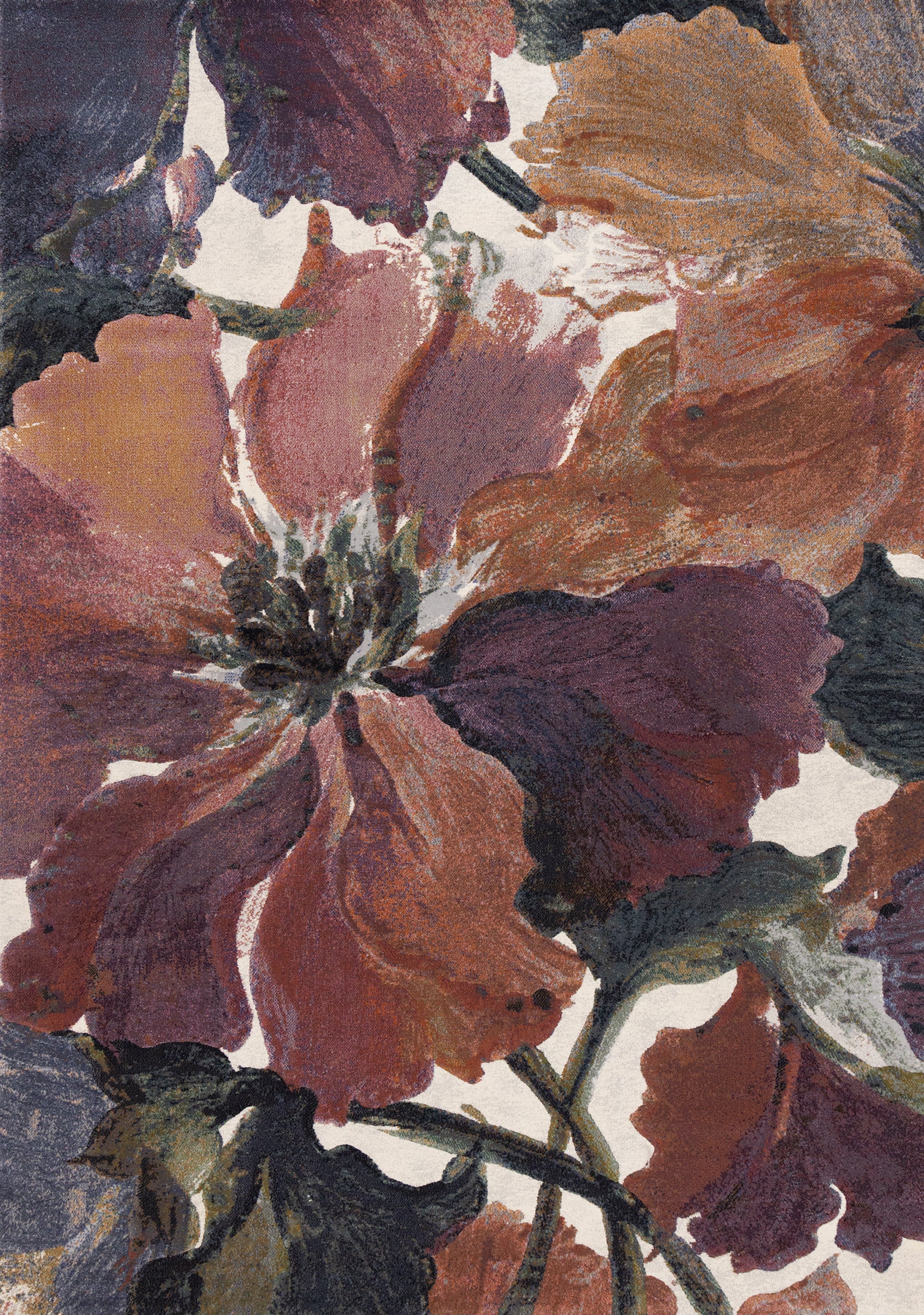 Contemporary Botanical Pink Area Rug-1