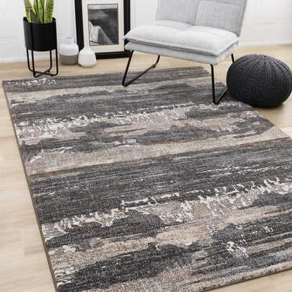 Contemporary Distressed Organic Grey Area Rug