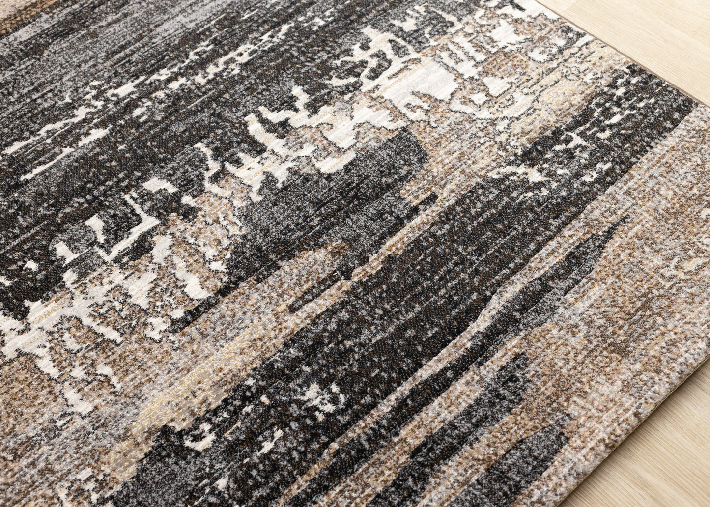 Contemporary Distressed Organic Grey Area Rug