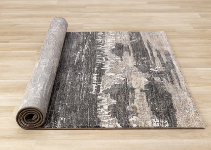 Contemporary Distressed Organic Grey Area Rug