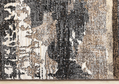 Contemporary Distressed Organic Grey Area Rug