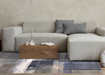 Contemporary Distressed Organic Blue Area Rug-3