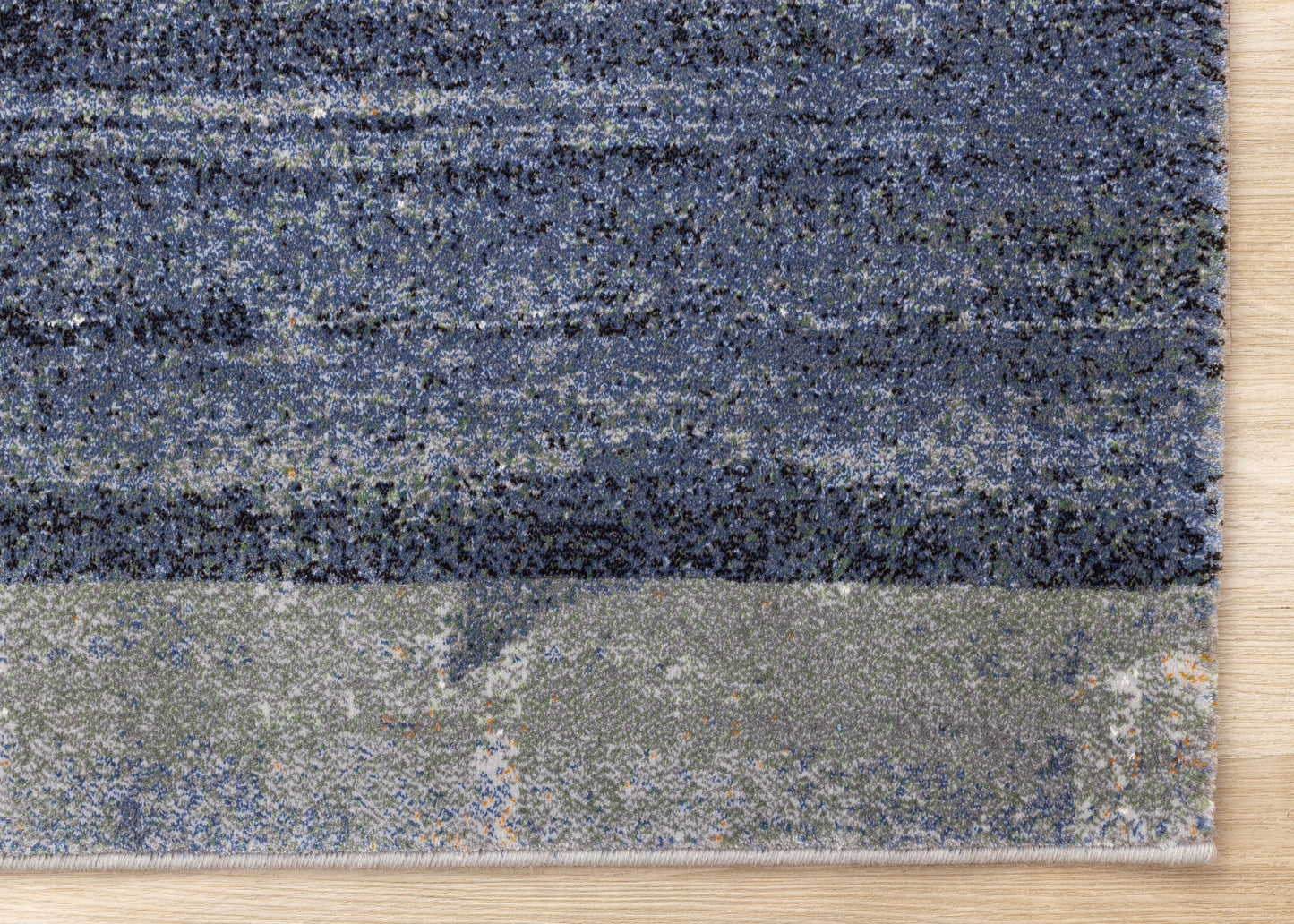 Contemporary Distressed Organic Blue Area Rug-5
