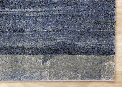 Contemporary Distressed Organic Blue Area Rug-5