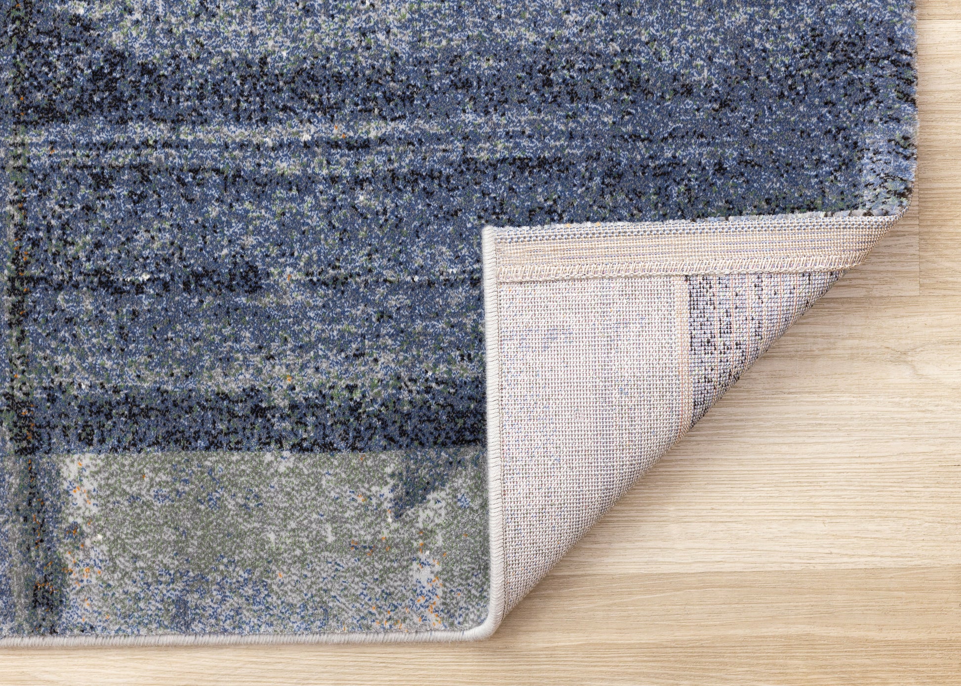 Contemporary Distressed Organic Blue Area Rug-6