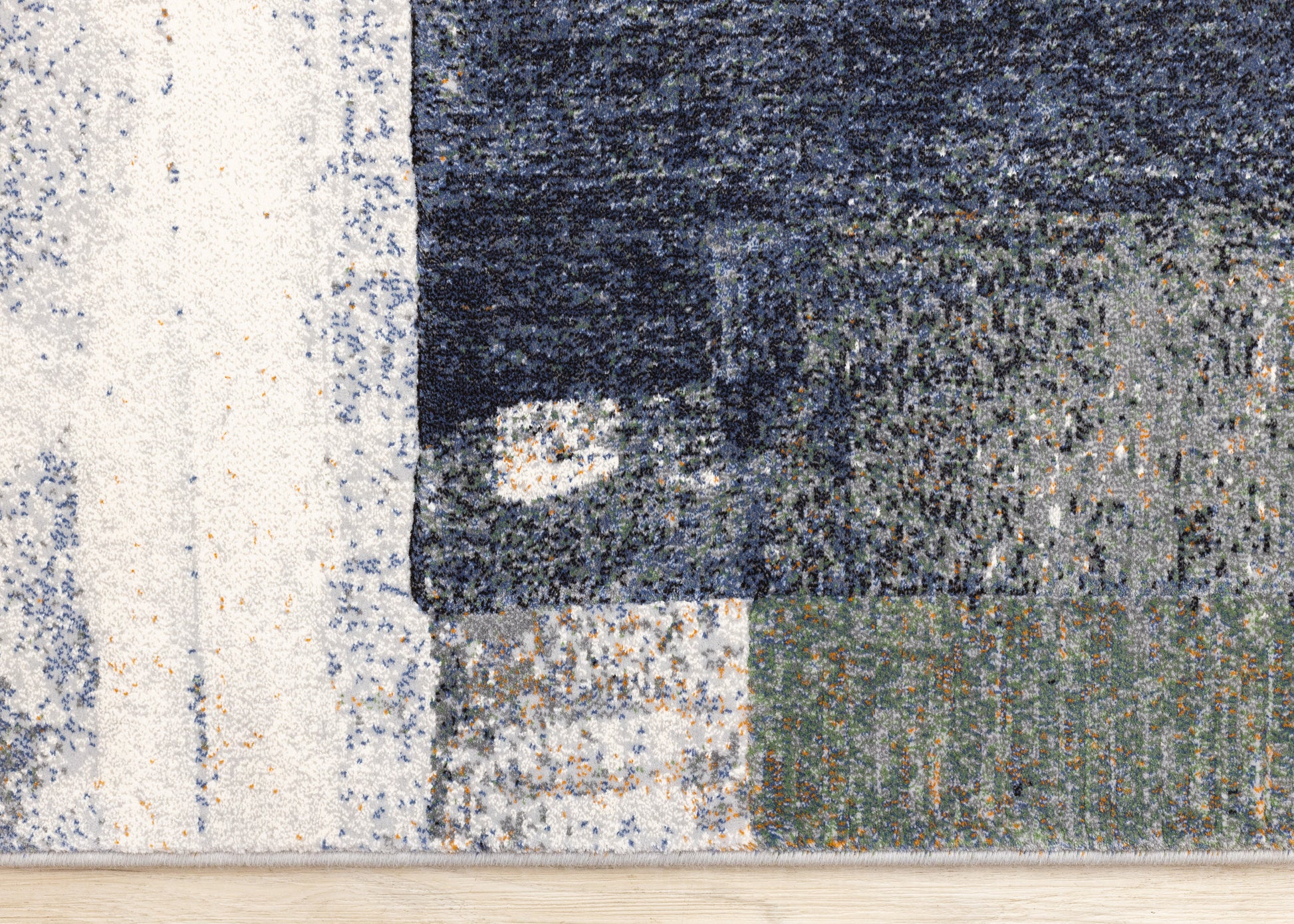 Contemporary Distressed Organic Blue Area Rug-8