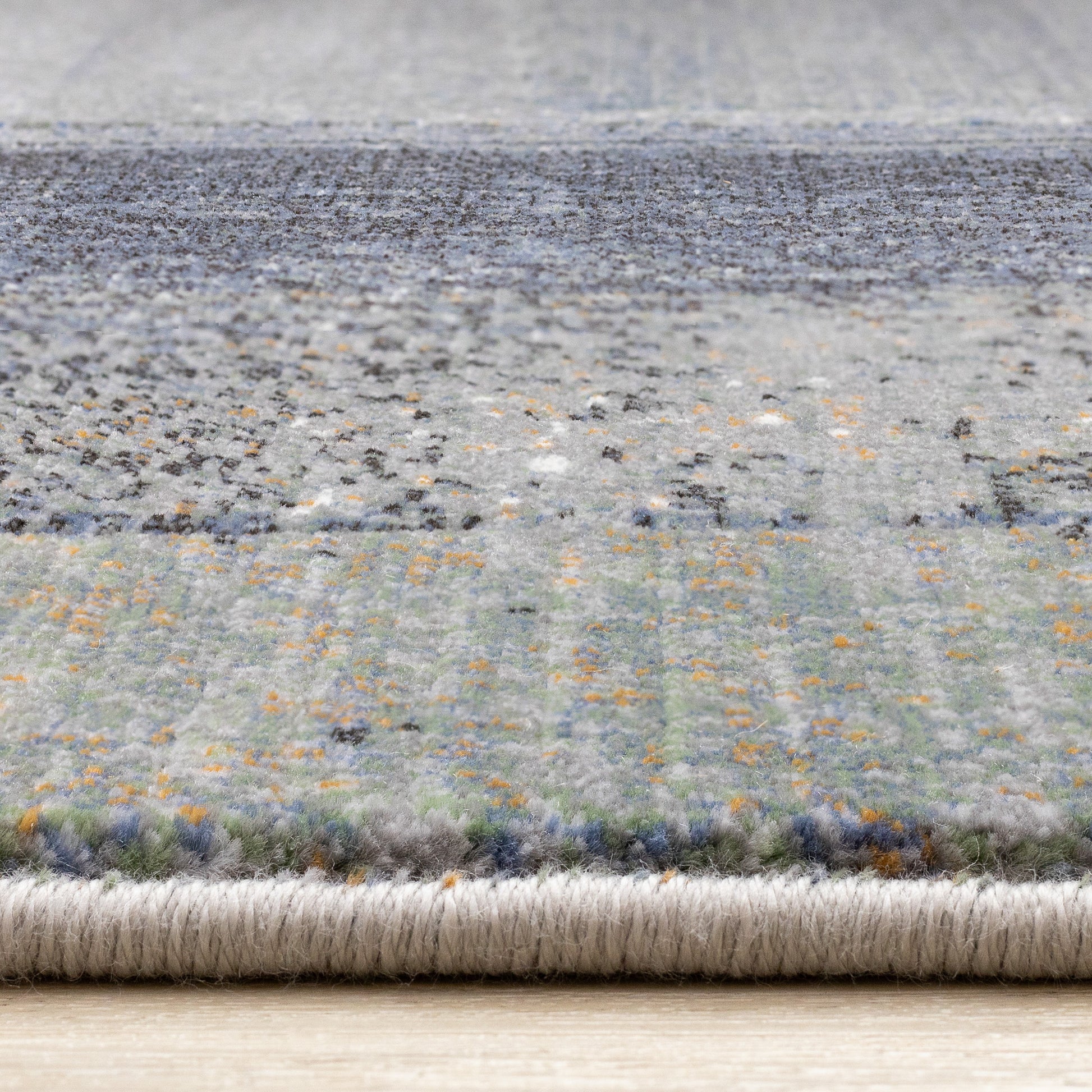 Contemporary Distressed Organic Blue Area Rug-9