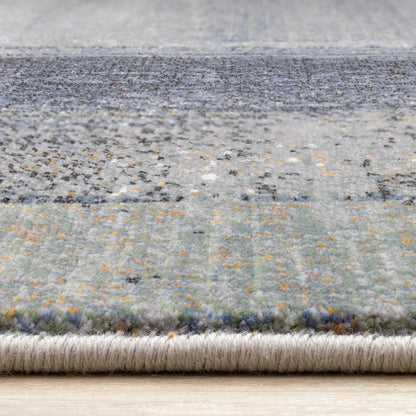Contemporary Distressed Organic Blue Area Rug-9