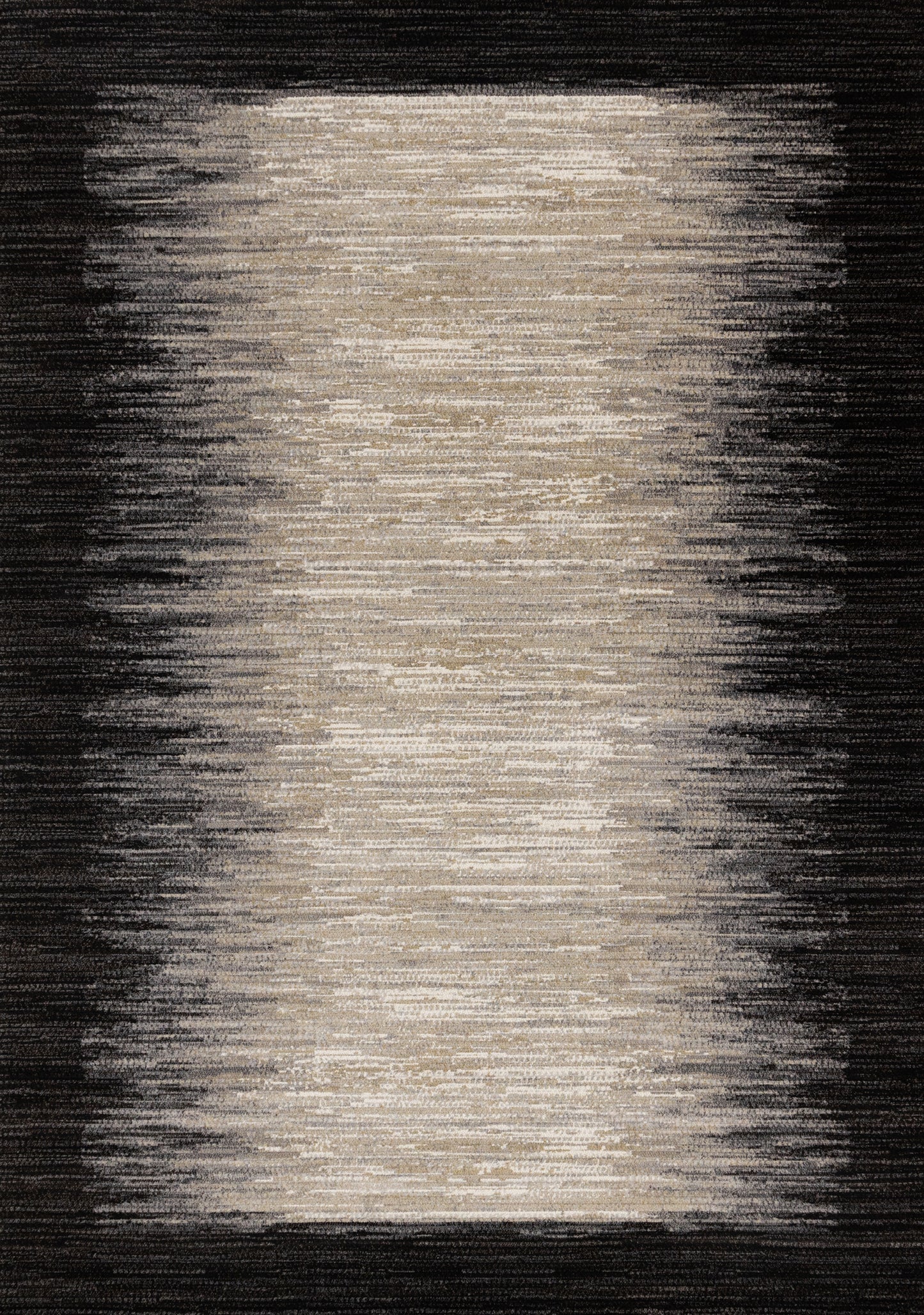 Contemporary Border Distressed Black Area Rug-1