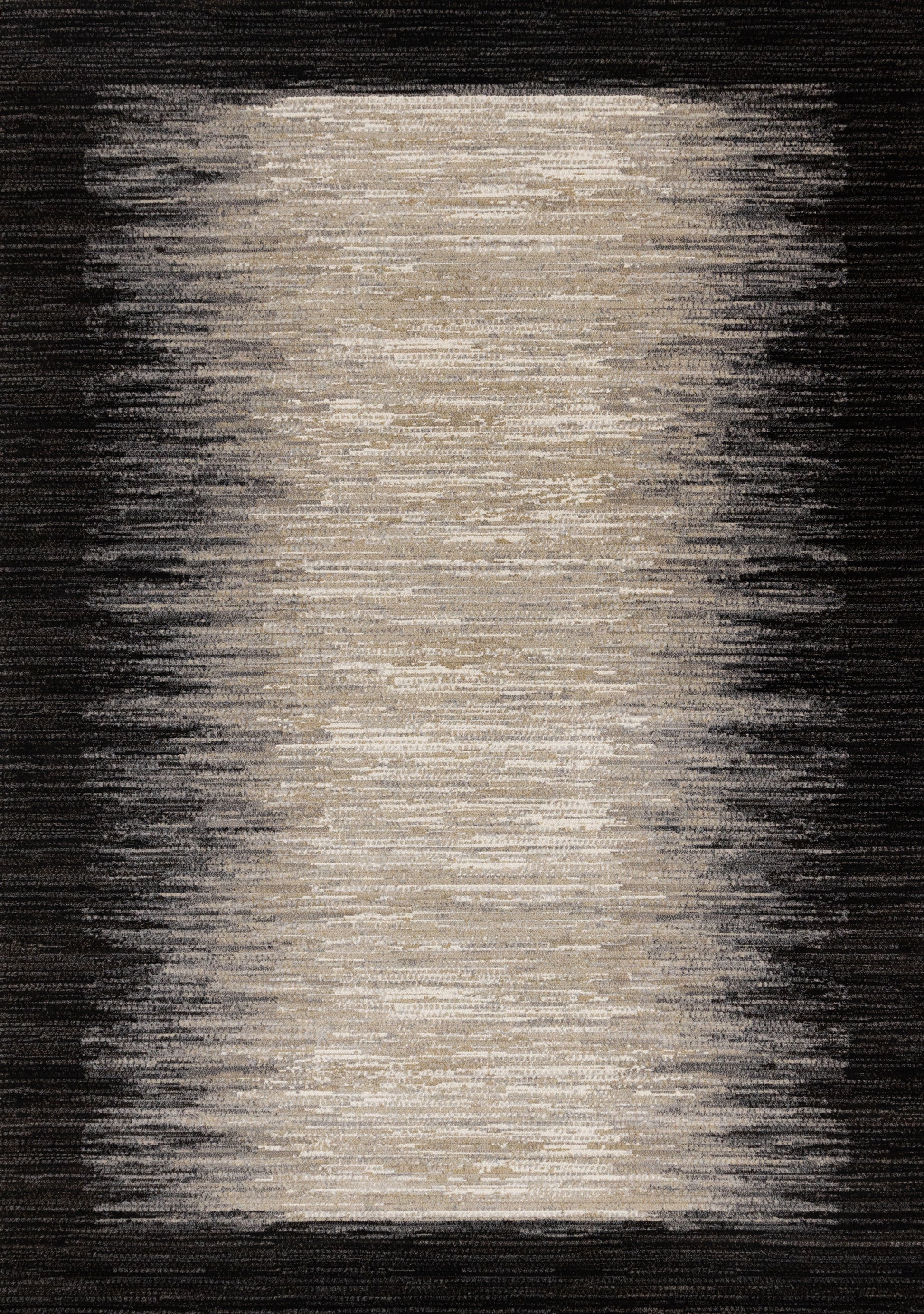 Contemporary Border Distressed Black Area Rug-1