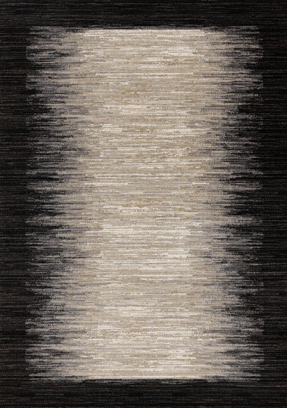 Contemporary Border Distressed Black Area Rug-1