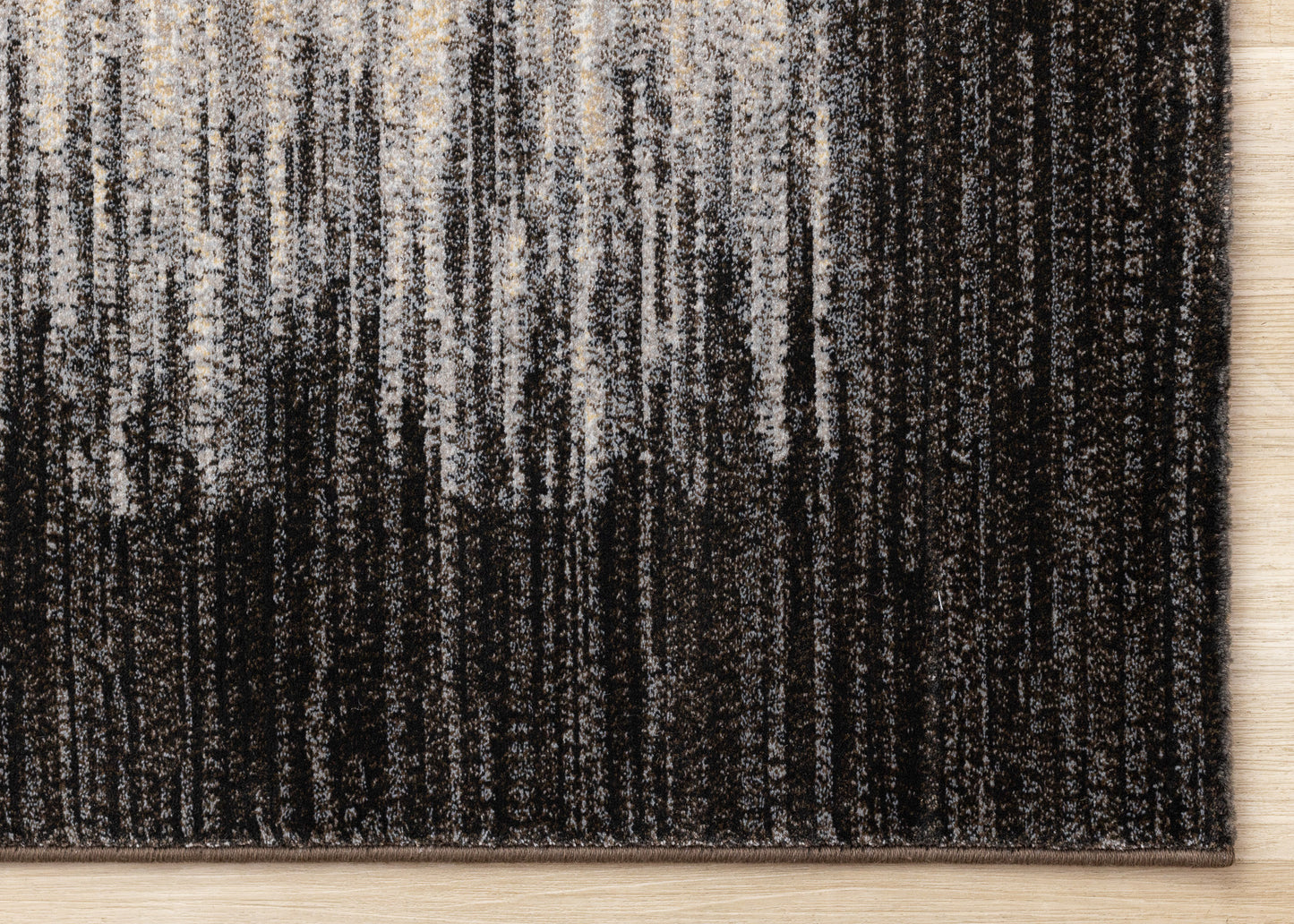 Contemporary Border Distressed Black Area Rug-5
