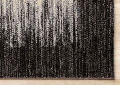 Contemporary Border Distressed Black Area Rug-5