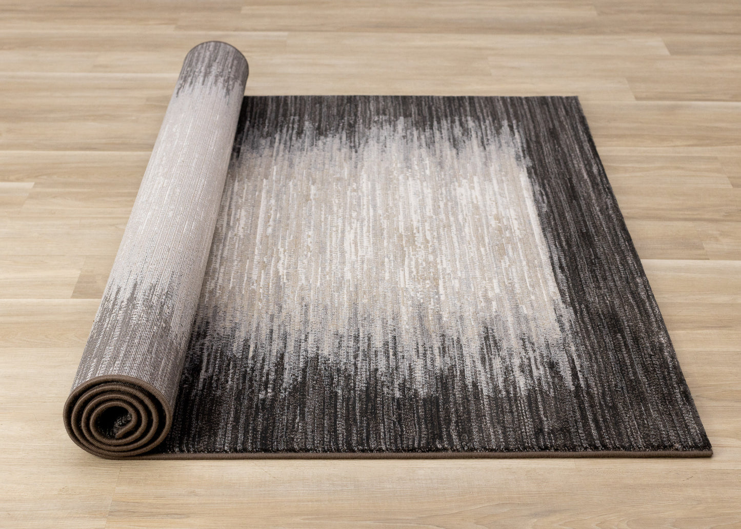 Contemporary Border Distressed Black Area Rug-7