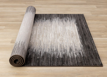 Contemporary Border Distressed Black Area Rug-7
