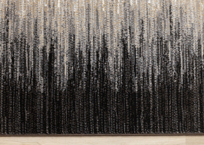 Contemporary Border Distressed Black Area Rug-8